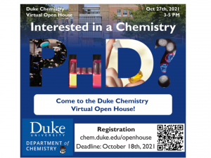 Duke Chemistry Open House on October 27